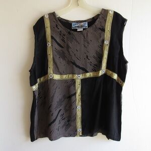 Vintage Tienda Ho Woman's Boho Sleeveless Top Blouse 0/S 100% Rayon